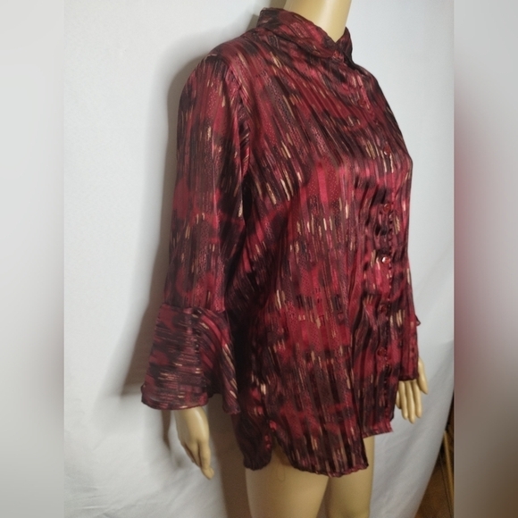 Shana woman's sheer button up shirt top size XL - Picture 6 of 10